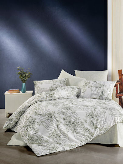 Mc Decor Melody Bird Σετ Σεντόνια Υπέρδιπλα 240x260εκ. Πράσινο (4τμχ)