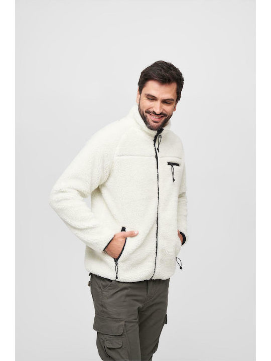 Ανδρική Ζακέτα Fleece Λευκή