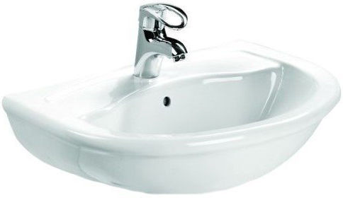 Huida Elegan An der Wand montiert Waschbecken mit Säule Porzellan 59.5x47x33cm Weiß
