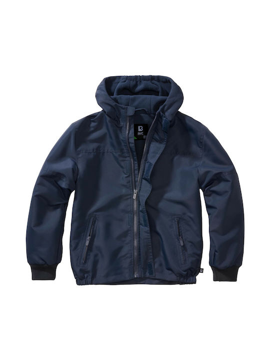 Brandit Kids Casual Jacket Short Windproof with Hood Navy Blue