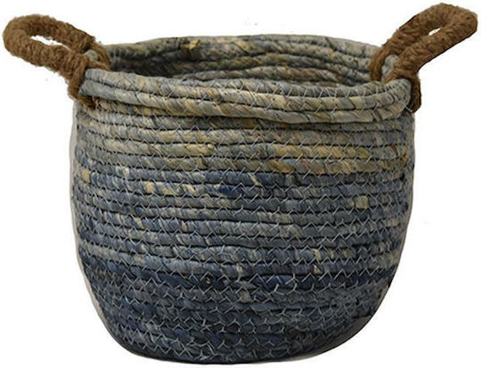 Atmosphera Dekorativer Korb Korbweide mit Griffen Blau 26x26x21cm