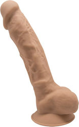 SilexD Dual Density Model 1 Realistisches Dildo mit Hoden und Saugnapf Caramel 17.5cm