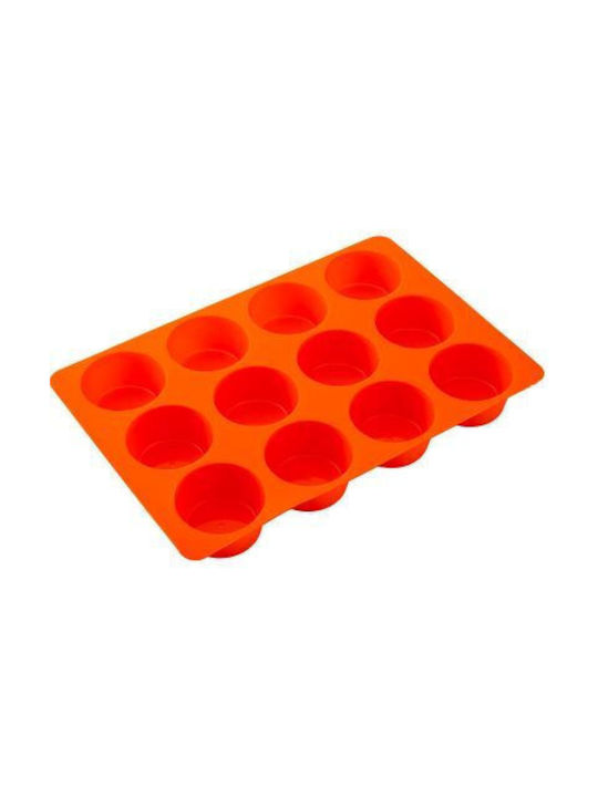SoftBowl No Coating Silicone Cupcakes & Muffins 12 Cups Baking Pan Mimosa 30.5x20.5x3cm