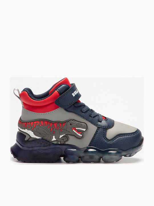 Kids Sneakers High with Scratch & Lights Gray