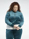 Plus Size Γυναικεία Ζακέτα Φούτερ Βελουτέ Πράσινη