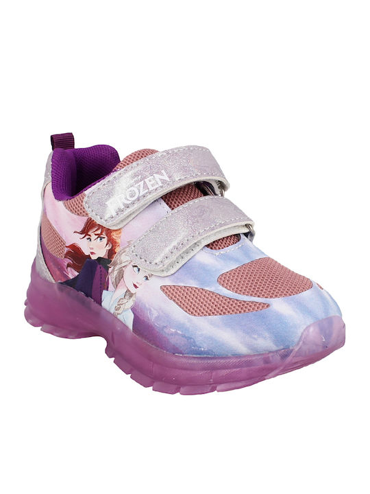 Παιδικά Sneakers με Σκρατς & Φωτάκια Λιλά