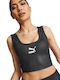 Puma T7 Shiny Women's Athletic Crop Top Sleeveless Black