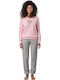 Vamp Sommer Damen Pyjama-Set Rosa