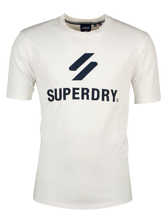 Superdry T-shirt Bărbătesc cu Mânecă Scurtă Alb