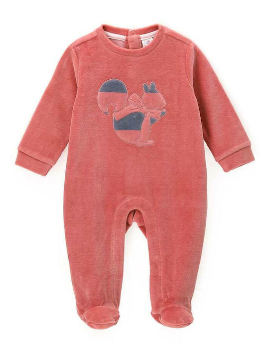 Original Marines Baby Bodysuit Set Long-Sleeved Velvet with Pants Pink