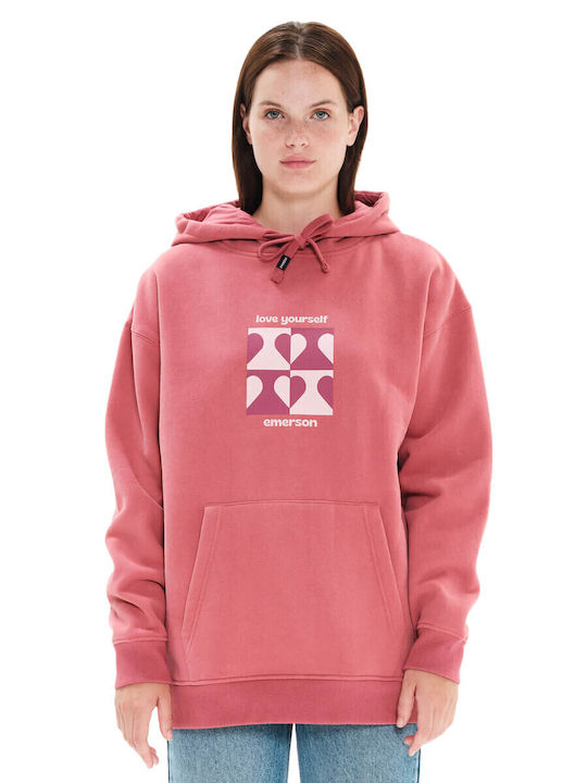 Emerson Women's Sweatshirt Hooded Coral Rose
