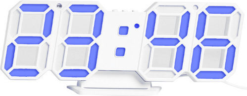 3D Стенен часовник Дигитален Пластмаса Син 25x10см