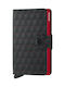 Secrid Miniwallet Optical Men's Leather Card Wallet with Slide Mechanism Black-Red