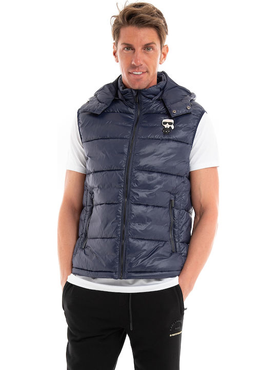 Ärmellos Jacke Puffer Marineblau