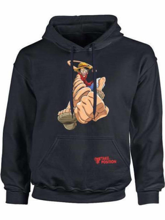 Fleece Kids Sweatshirt with Hood and Pockets Black