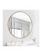 Next Round Bathroom Mirror made of Metal 80x80cm Gold