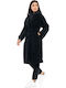 Damen Schwarz Mantel Oversized mit Kapuze