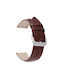 Strap, leather, croco, brown, 19mm.