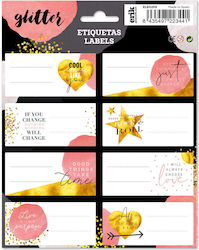 Grupo Erik Notebook Labels Glitter Gold Dreams 16pcs