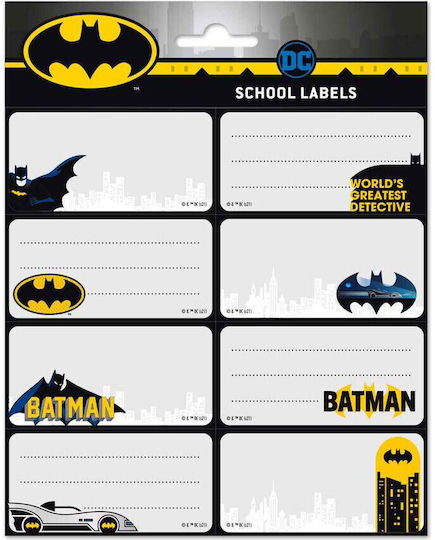 Grupo Erik Comics Batman Ετικέτες Τετραδίων 8x2cm 16τμχ