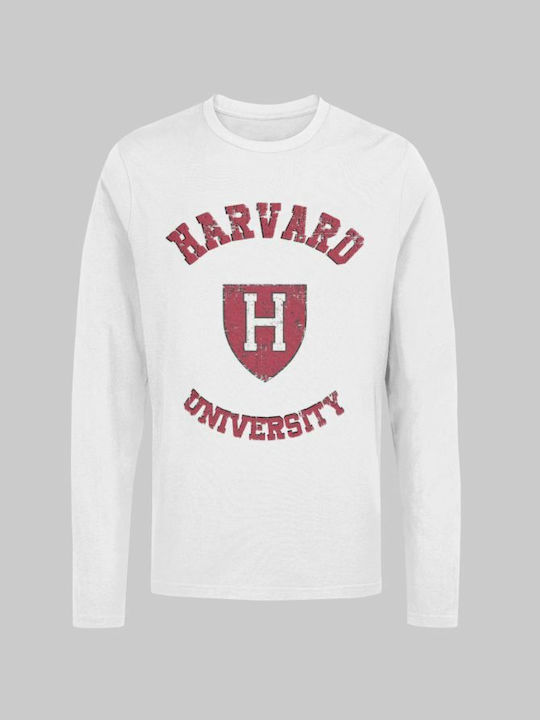 Tricou cu mânecă lungă Harvard (replică) - ALB