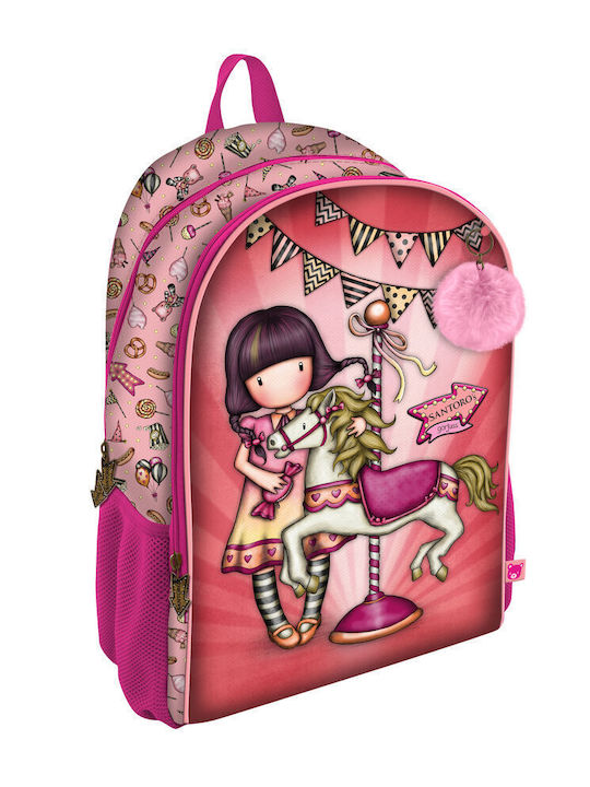 Santoro Gorjuss Carousel Salmon School Bag Backpack Elementary, Elementary Multicolour 22.5Liters