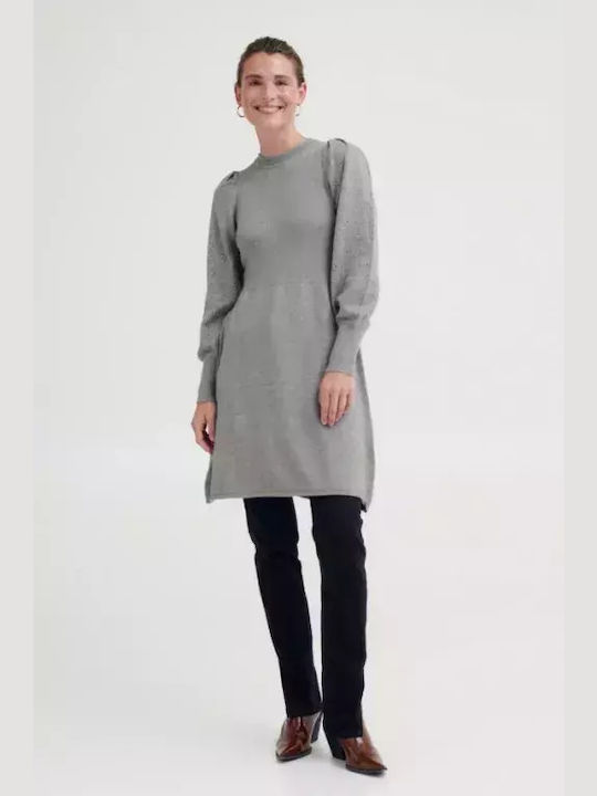 B.young long sleeve knitted dress 20811909 Grey