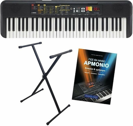 Yamaha Tastatur PSR-F52 mit 61 Tasten Standard Berührung mit Ständer Schwarz Basierend auf Lernmethode