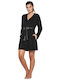 Impetus black women's robe 8671H87.020