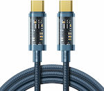 Joyroom S-CC100A12 Braided USB 2.0 Cable USB-C male - USB-C male 100W Blue 1.2m