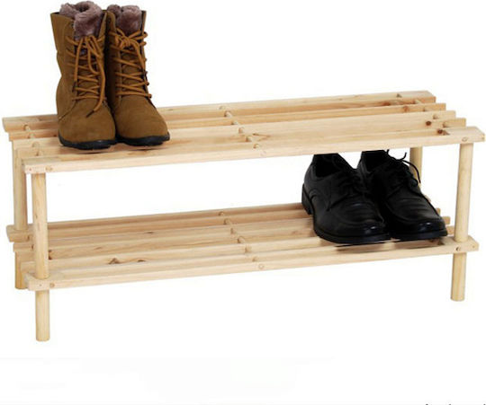 Ξύλινη 5075 με 2 Ράφια Μπεζ 63x26x29cm Ξύλινη 5075 με 2 Ράφια Μπεζ 63x26x29cm