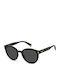 Polaroid Damen Sonnenbrille mit Schwarz Kunststoff Gestell und Gray Polarisiert Linse PLD6185/S 807/M9