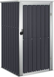 Metallic Galvanized Garden Warehouse with Single-Leaf Door Ανθρακί L0.88xW0.89xH1.61cm