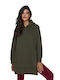 Women's Long Hooded Sweatshirt Khaki