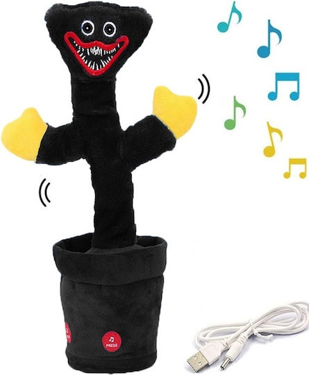 Plush & Soft Toy Huggy Wuggy Killy Willy with Motion & Sound Black for 4+ Years 32 cm