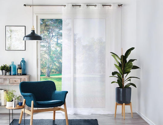 Douceur d'Intérieur Κουρτίνα με Τρουκς Fantaisie Malina Λευκή 140x280εκ.