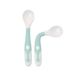 Saro Baby Set with Spoons made of Silicone for 6+ months Mint 2pcs