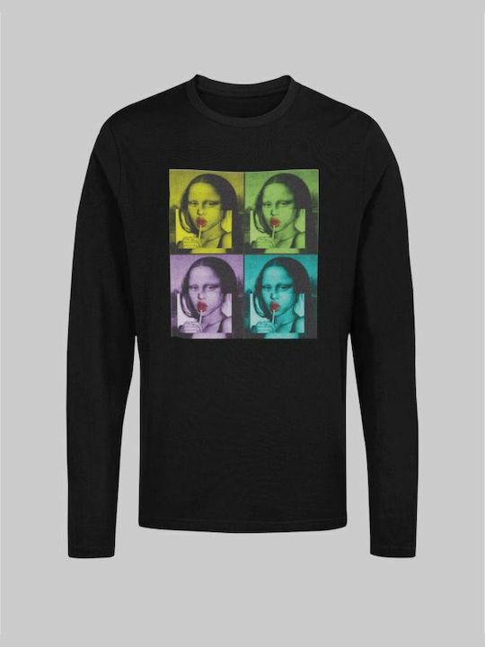 Mona Lisa long-sleeved t-shirt - BLACK