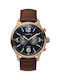 Thorton Ragnar Ii Watch Chronograph Battery with Brown Leather Strap