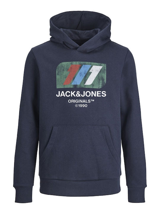 Jack & Jones Παιδικό Φούτερ με Κουκούλα και Τσέπες Μπλε