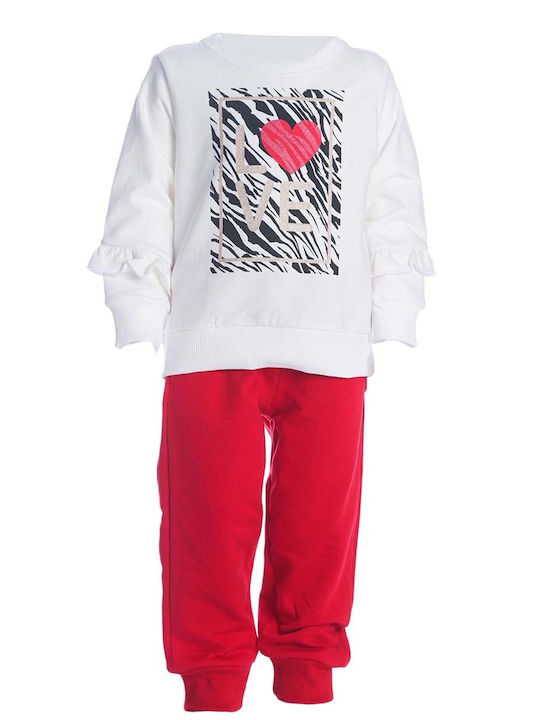 Joyce Kids Sweatpants Set White 2pcs