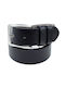 Wide Men's Belt from Artificial Leather Black