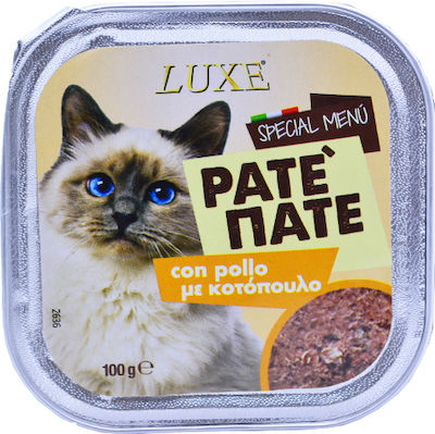 Luxe Pate Υγρή Τροφή Γάτας σε Ταψάκι με Κοτόπουλο 100gr