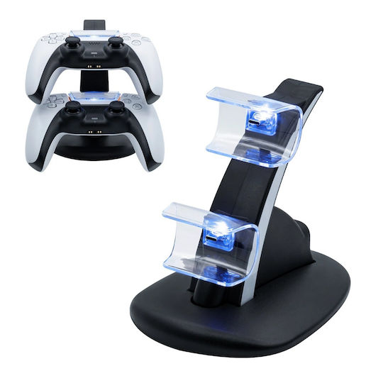 I-Play iplay Stație de încărcare pentru 2 controllere PS5 cu iluminare LED Negru