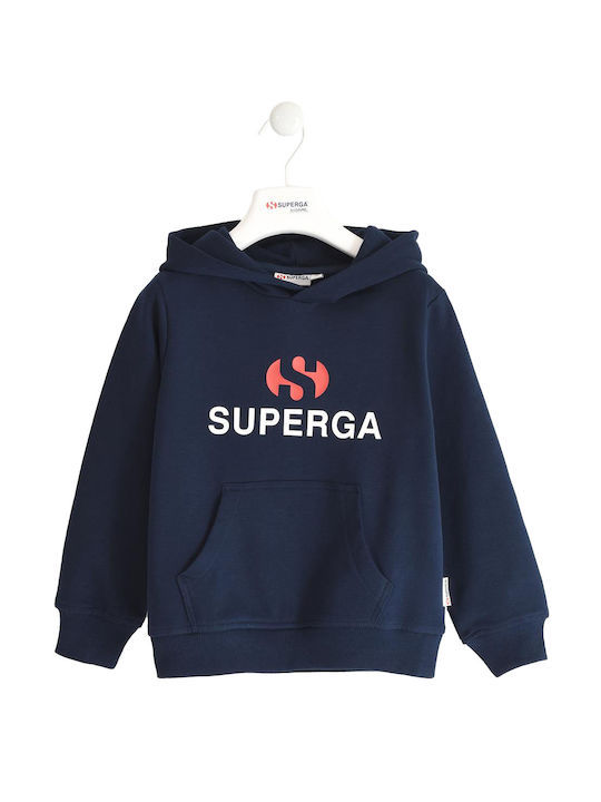 Superga Kids Sweatshirt with Hood and Pocket Navy Blue