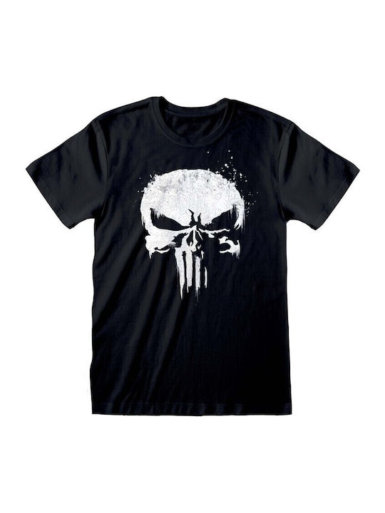 Marvel Punisher Logo T-shirt Μαύρο Βαμβακερό