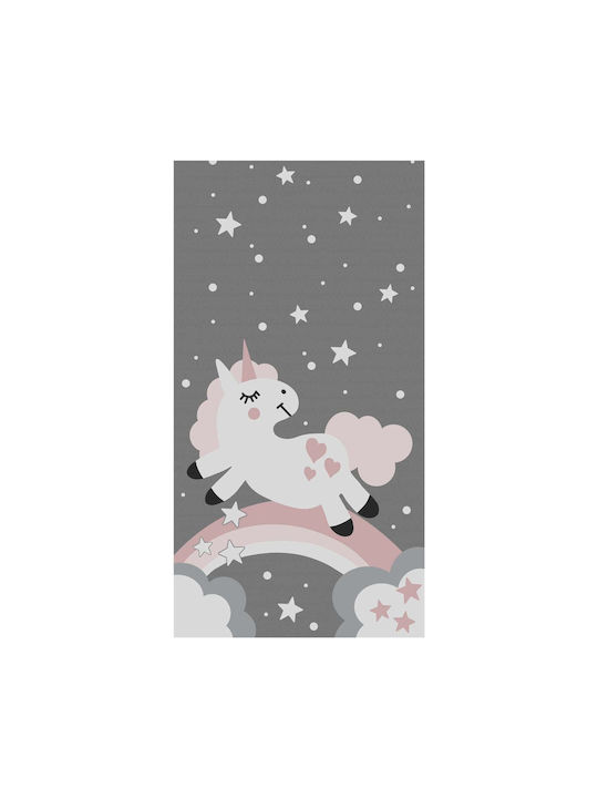Freebox Unicorn Kinder Teppich Einhorn Gray 80x150cm