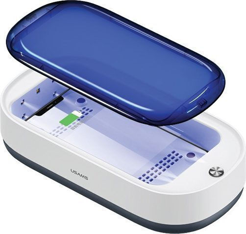 Usams US-ZB151 Object sterilizer with wireless charging 15W Sterilizer in White Color ZB151XDH01