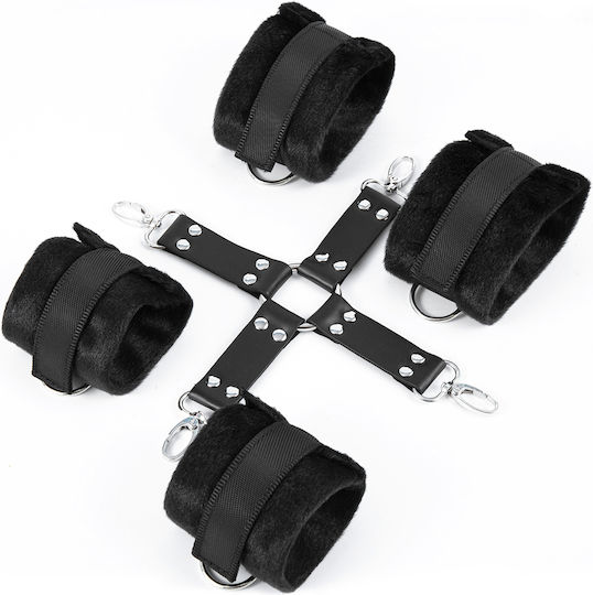 Naughty Toys Σετ για Δέσιμο Άκρων Φετιχιστικά Χιαστά Δεσμά Καρπών & Μηρών