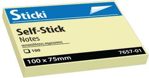 Sticki Haftnotizen im Würfel 100 Blätter Gelb 7.5x10Stück Sticki